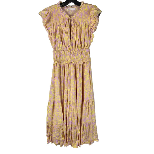 Dress Party Midi By Karlie In Pink & Yellow, Size: S