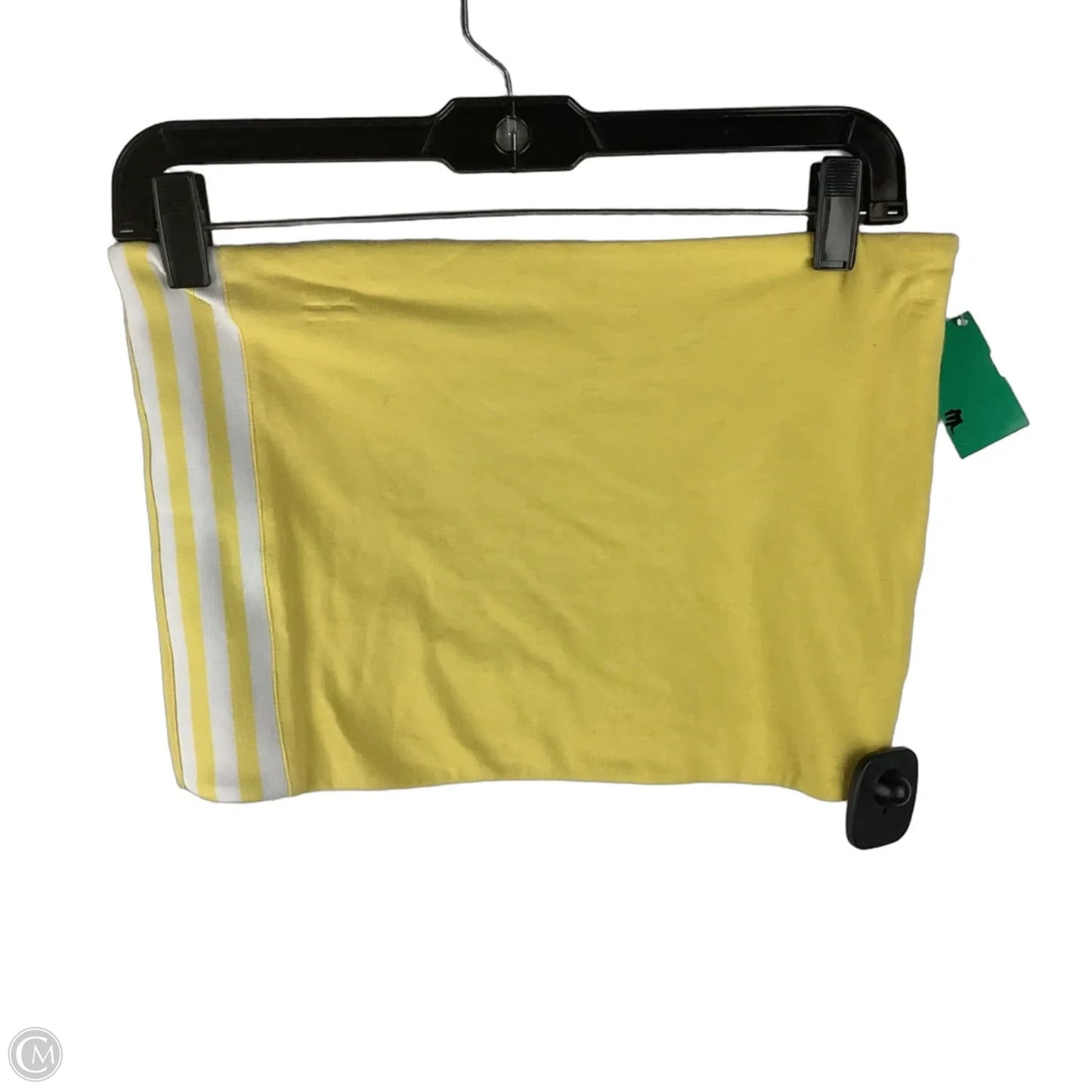 Top Sleeveless By Adidas In White & Yellow, Size: M