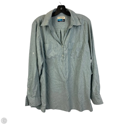 Top Long Sleeve By Magellan In Blue, Size: 1x