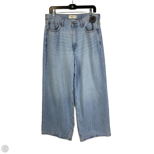 Jeans Wide Leg By Abercrombie And Fitch In Blue Denim, Size: 12