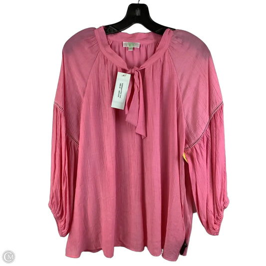 Top Long Sleeve By Jade In Pink, Size: M