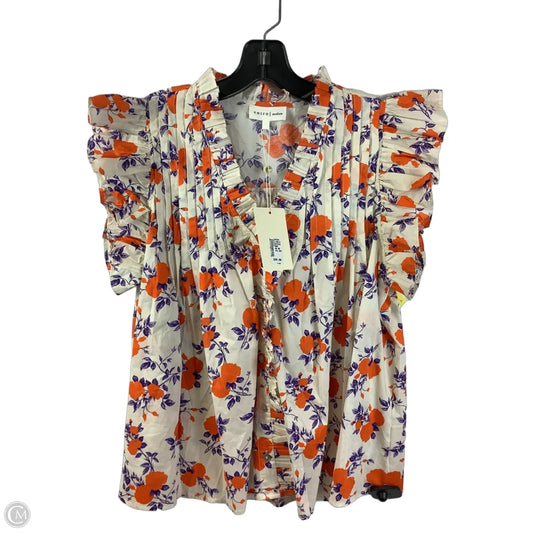 Top Short Sleeve By Entro In Orange & Purple, Size: M