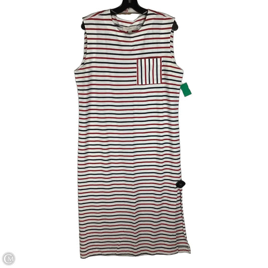 Dress Casual Midi By Loft In Blue Red & White, Size: M