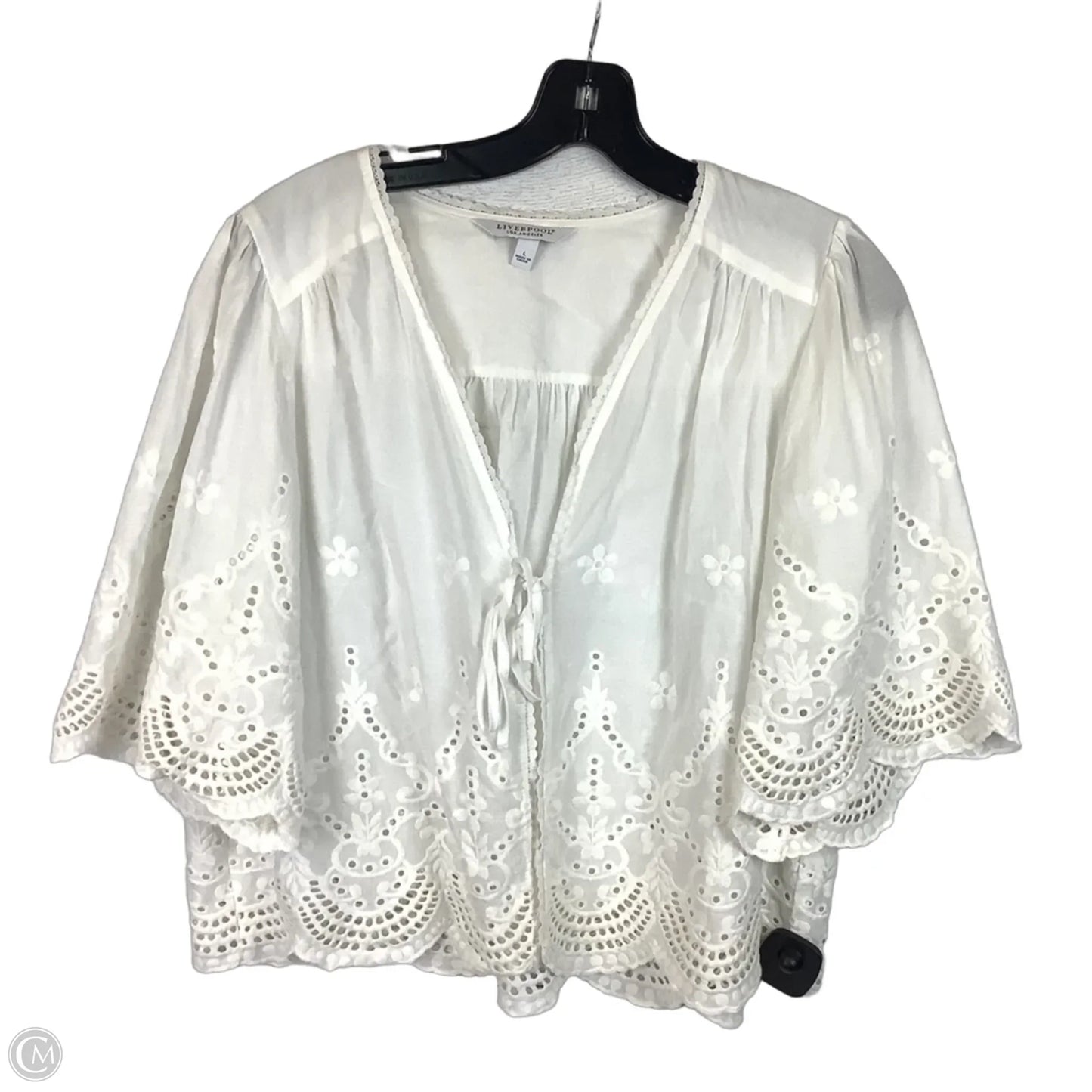 Top Short Sleeve By Liverpool In White, Size: L