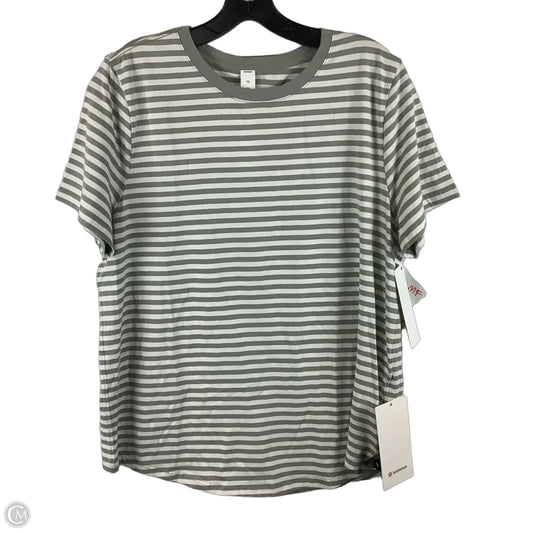 Athletic Top Short Sleeve By Lululemon In Striped Pattern, Size: 12