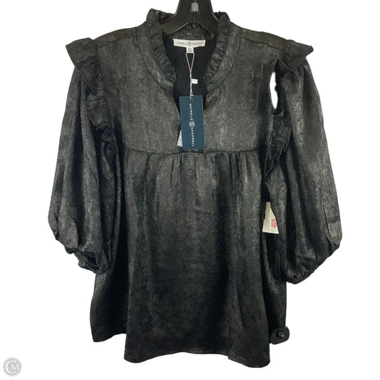 Top Short Sleeve By Michelle Mcdowell In Black, Size: M