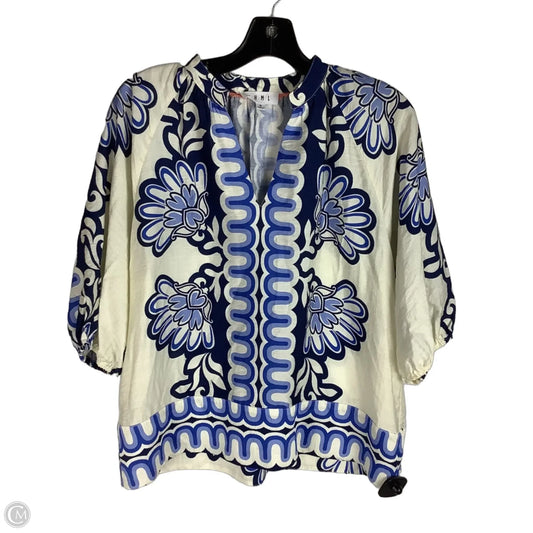 Top Short Sleeve By Thml In Blue & White, Size: M