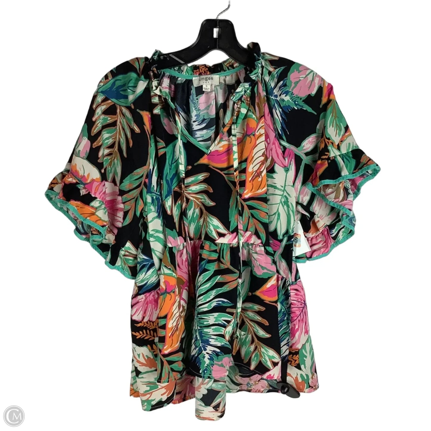 Top Short Sleeve By Umgee In Floral Print, Size: S