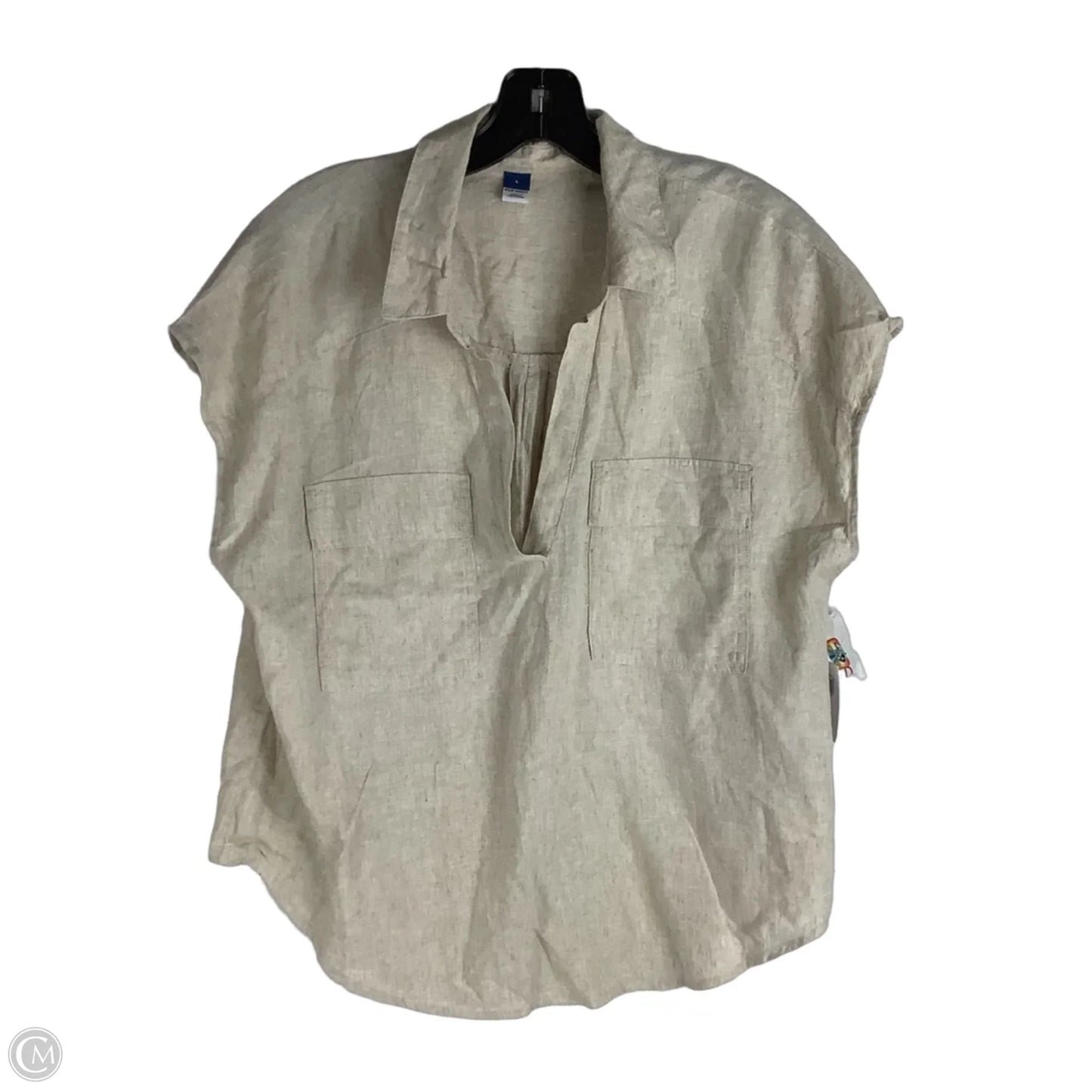 Top Short Sleeve By Old Navy In Cream, Size: L