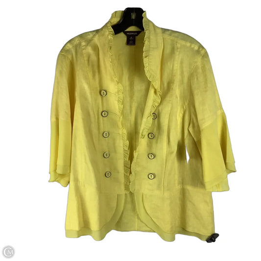 Top Long Sleeve 100% linen By Multiples In Yellow, Size: 1x