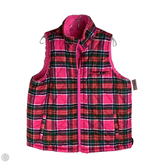 Vest Puffer & Quilted By Crown And Ivy In Plaid Pattern, Size: Xxl