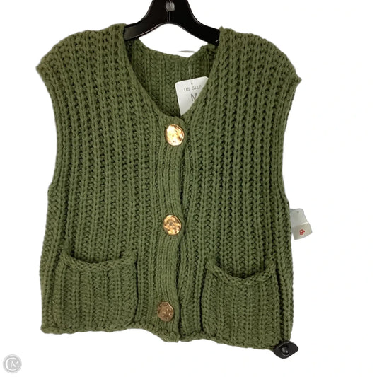 Vest Sweater By Clothes Mentor In Green, Size: M