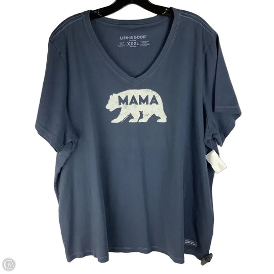 Top Short Sleeve By Life Is Good In Blue, Size: XXXL