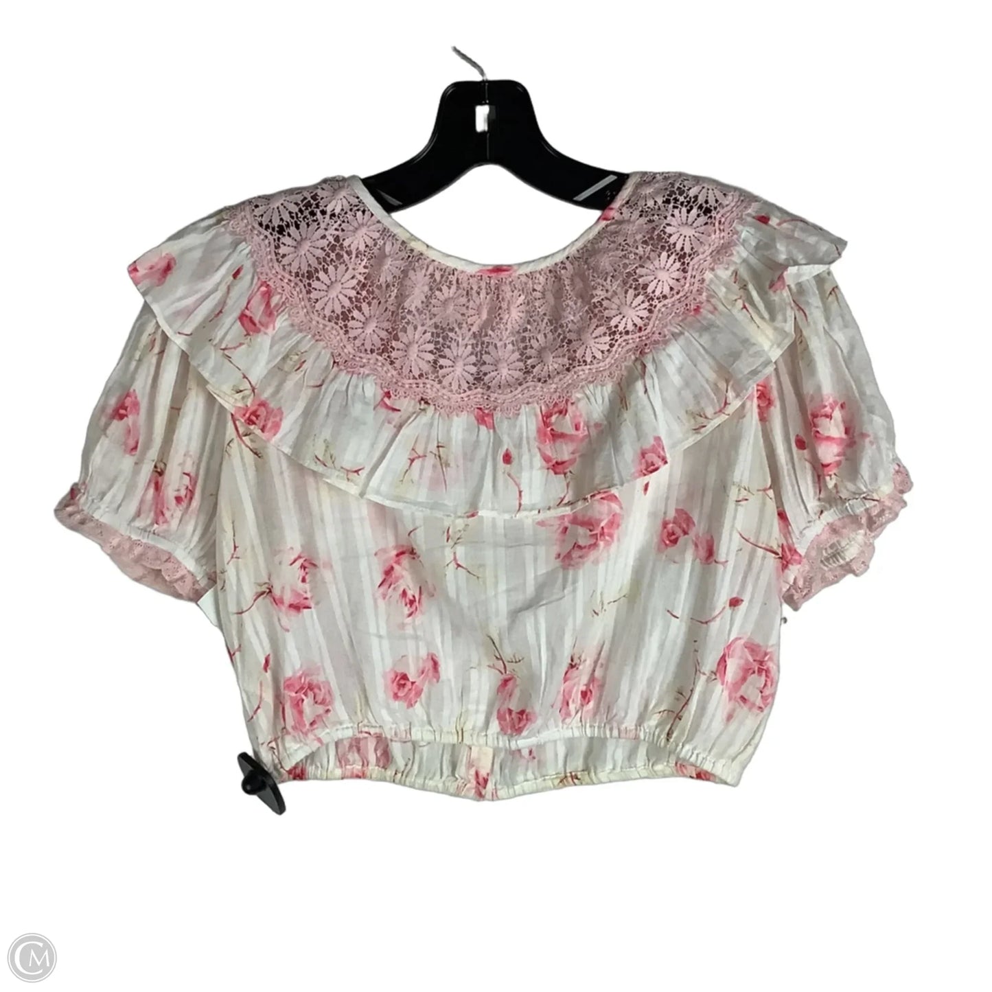 Top Short Sleeve By Loveshackfancy In Pink, Size: S