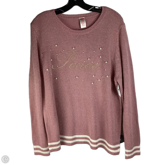 Sweater By Holiday Time In Pink, Size: Xl
