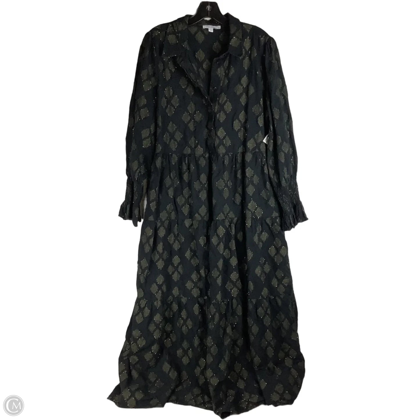 Dress Party Long By Chicos In Black & Gold, Size: 12