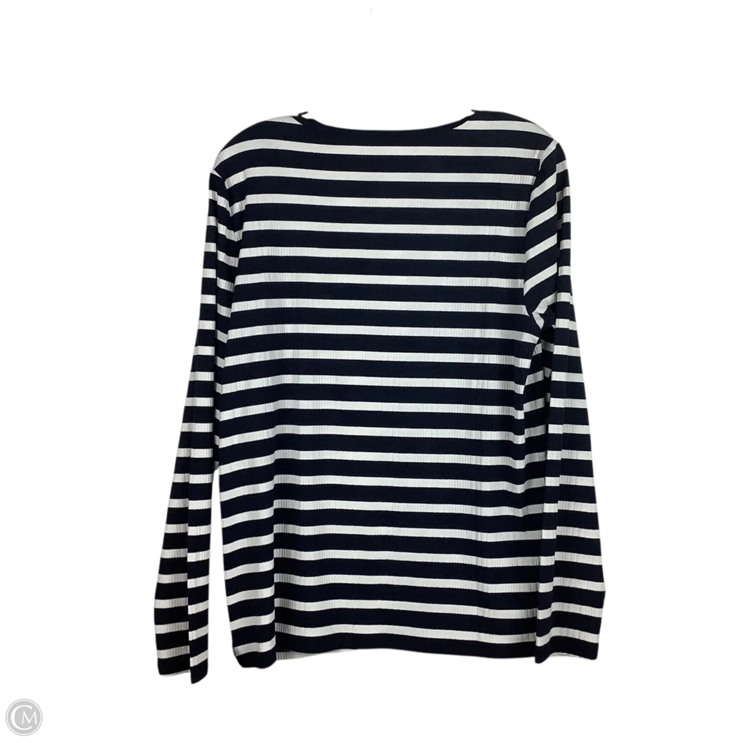 Top Long Sleeve By Talbots In Striped Pattern, Size: L