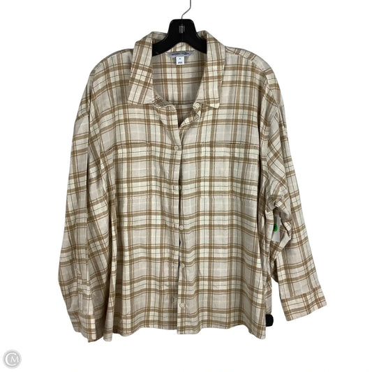 Top Long Sleeve By Old Navy In Plaid Pattern, Size: 2x