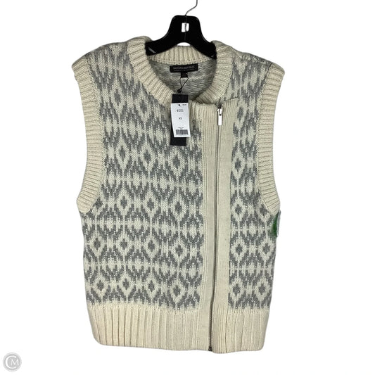 Vest Sweater By Banana Republic In Cream & Grey, Size: Xs