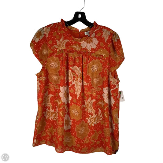 Top Short Sleeve By Rachel Zoe In Orange, Size: Xl