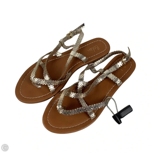 Sandals Flats By Boden In Gold, Size: 7 (37)