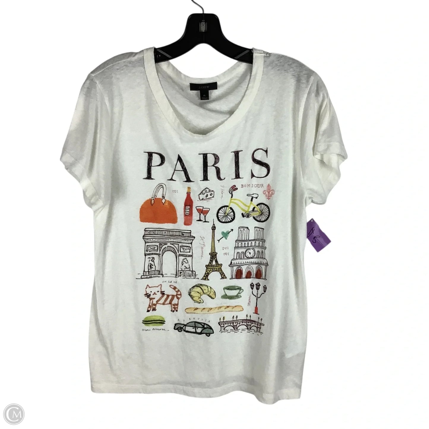 Top Short Sleeve Basic By J. Crew In Cream, Size: Xl
