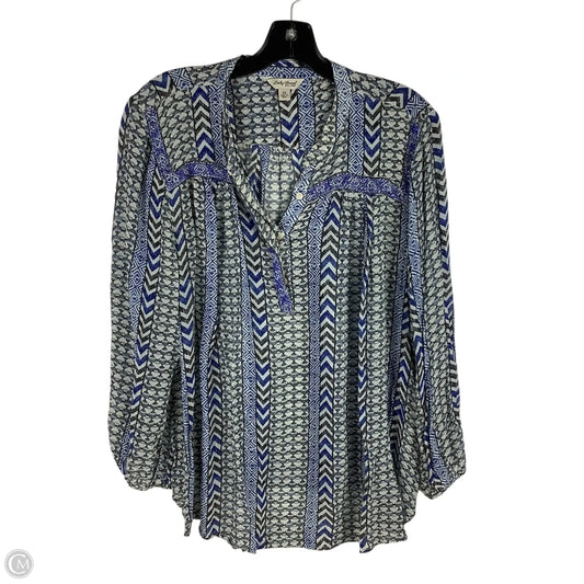 Top Long Sleeve By Lucky Brand In Blue & Grey, Size: 2x