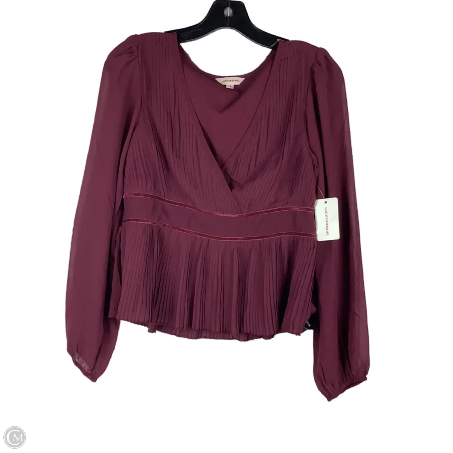 Top Long Sleeve By Lucky Brand In Maroon, Size: S