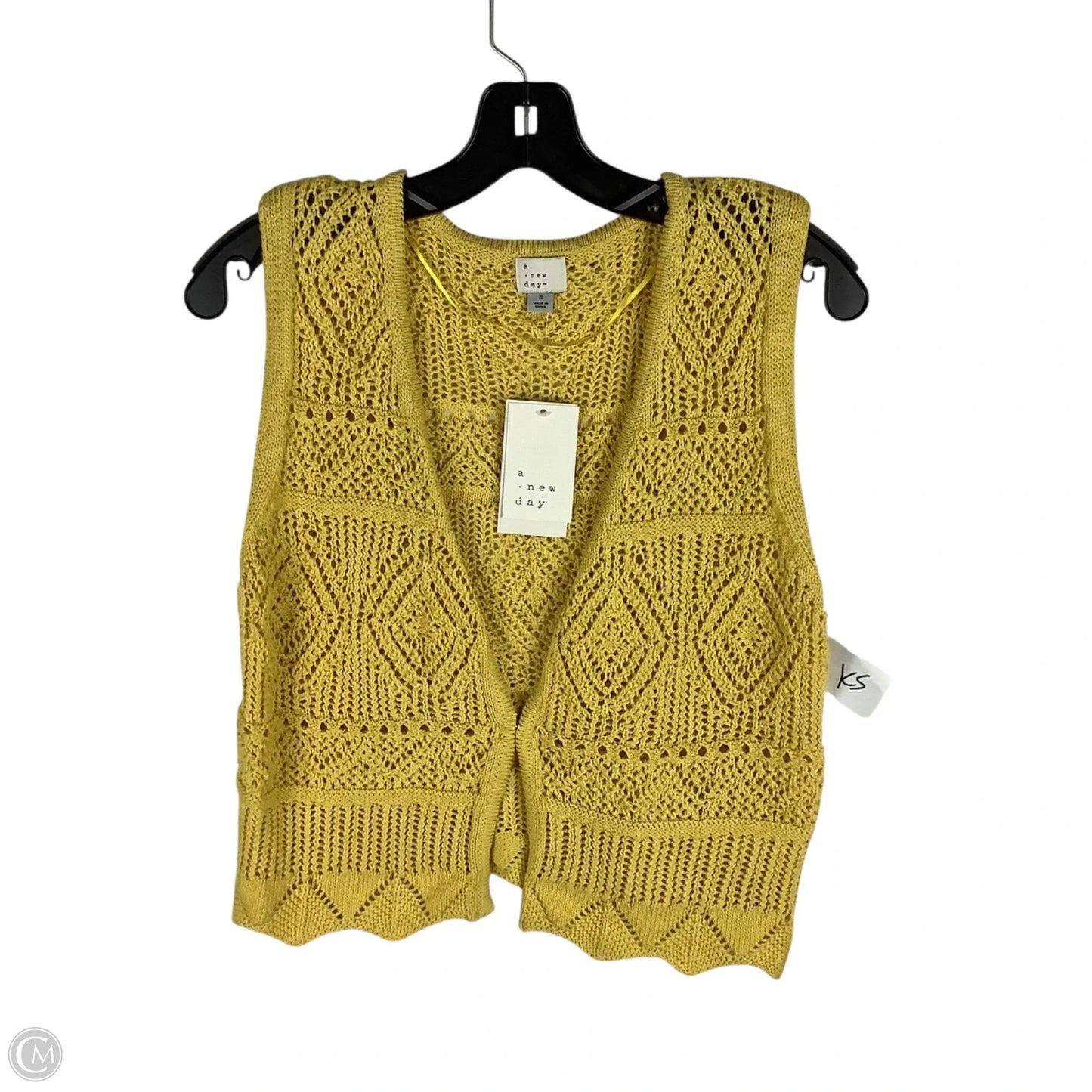 Vest Sweater By A New Day In Yellow, Size: S