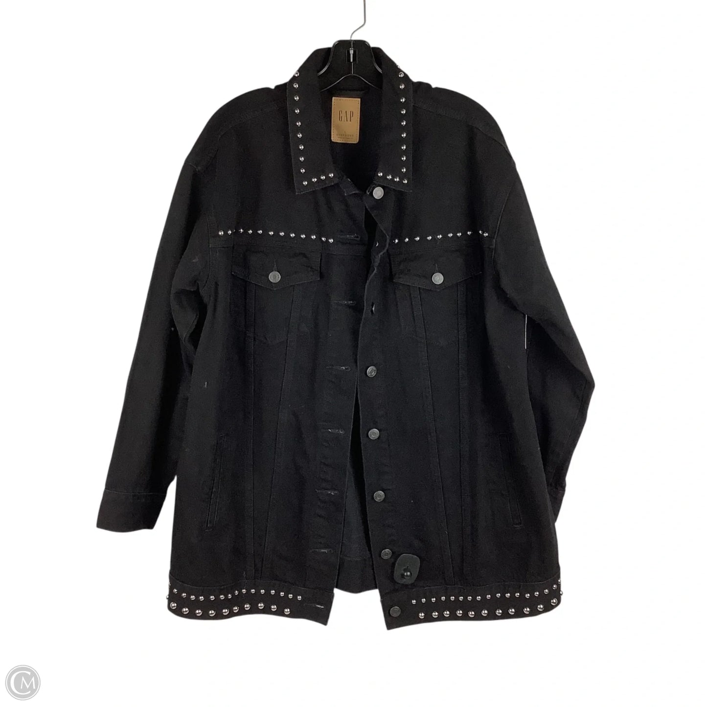 Jacket Denim By Gap In Black Denim, Size: L