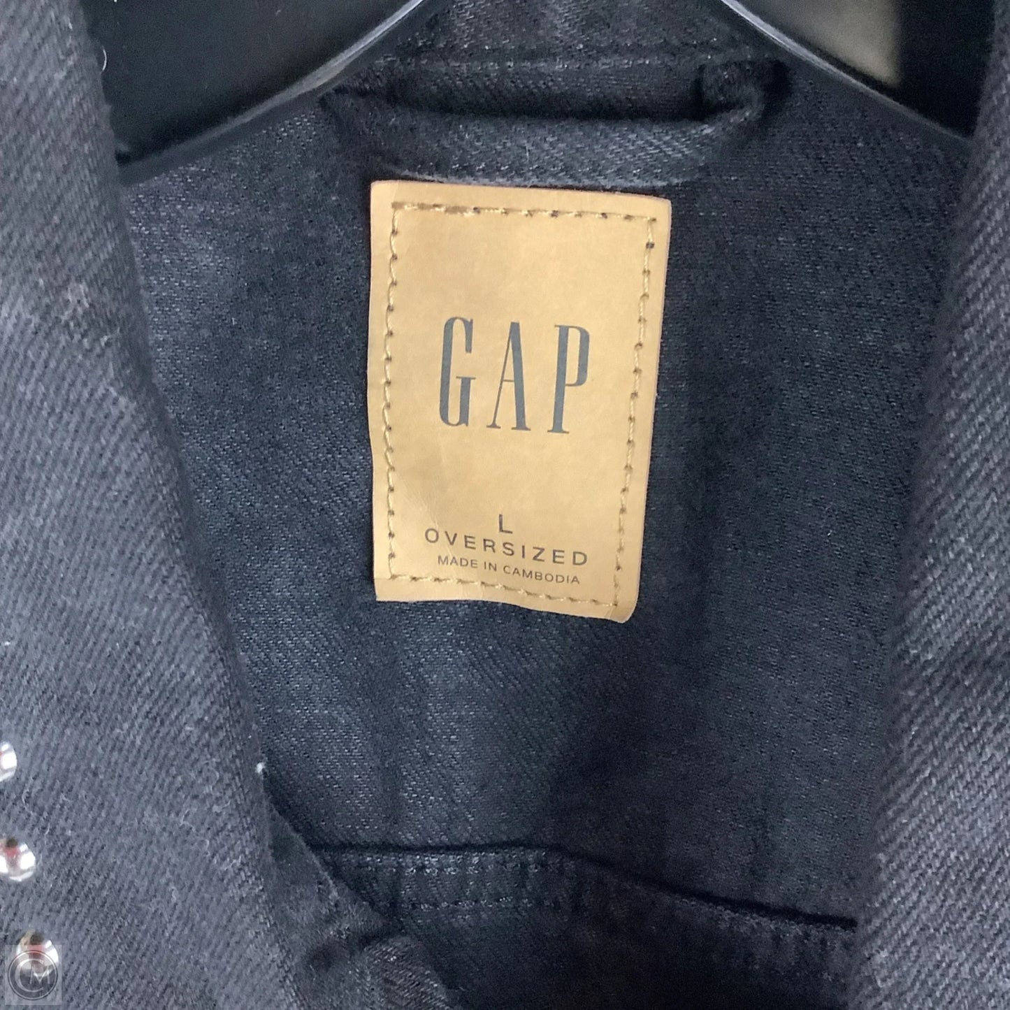 Jacket Denim By Gap In Black Denim, Size: L