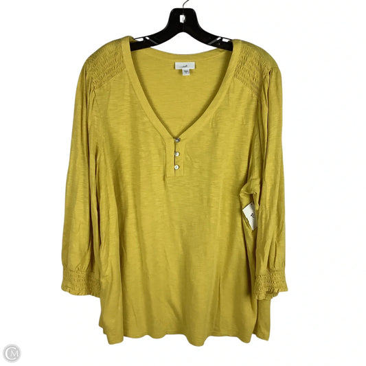 Top Long Sleeve By J. Jill In Yellow, Size: Xl