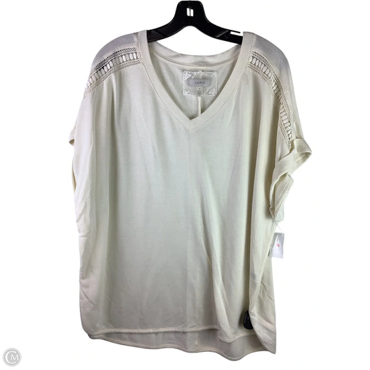 Top Short Sleeve By Cupio In Cream, Size: 2x