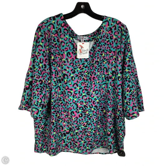 Top Short Sleeve By Clothes Mentor In Animal Print, Size: 1x