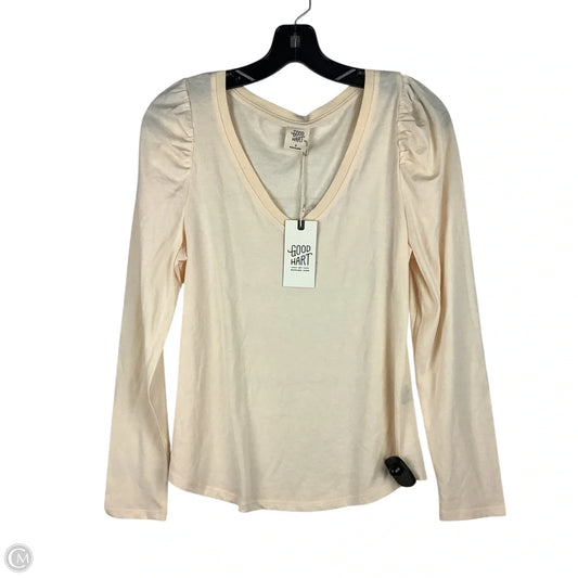 Top Long Sleeve Basic By Good Hart In Cream, Size: S