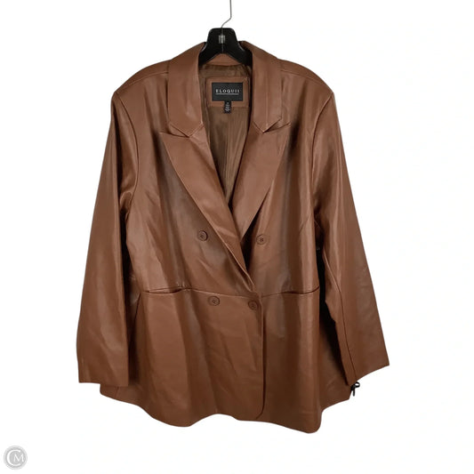 Jacket Moto By Eloquii In Brown, Size: 18