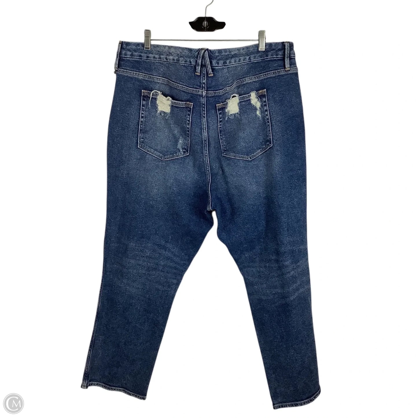 Jeans Straight By Good American In Blue Denim, Size: 18