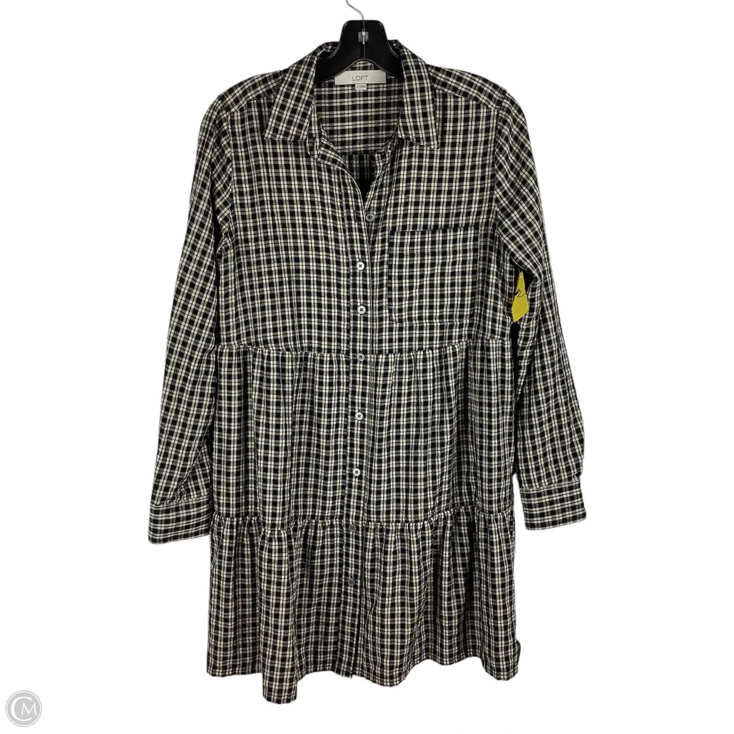 Dress Work By Loft In Black & Cream, Size: S