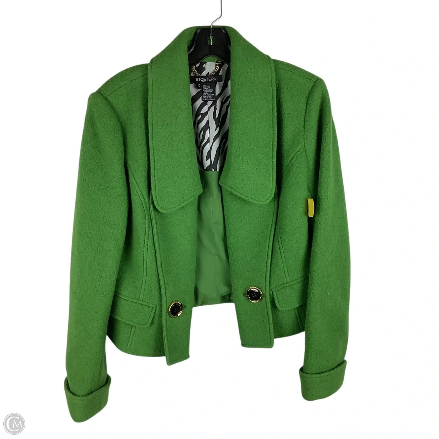 Coat Peacoat By Etcetra In Green, Size: 10
