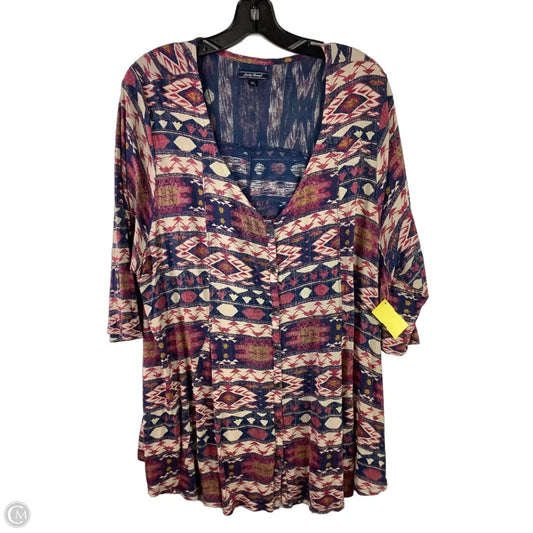 Top Short Sleeve By Lucky Brand In Multi-colored, Size: 2x