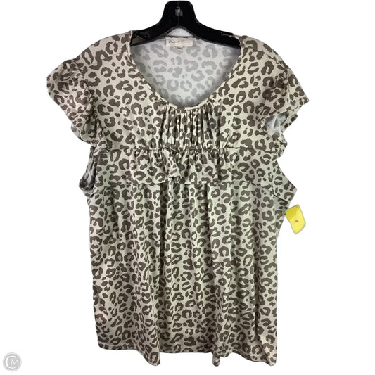 Top Short Sleeve By Clothes Mentor In Animal Print, Size: 2x