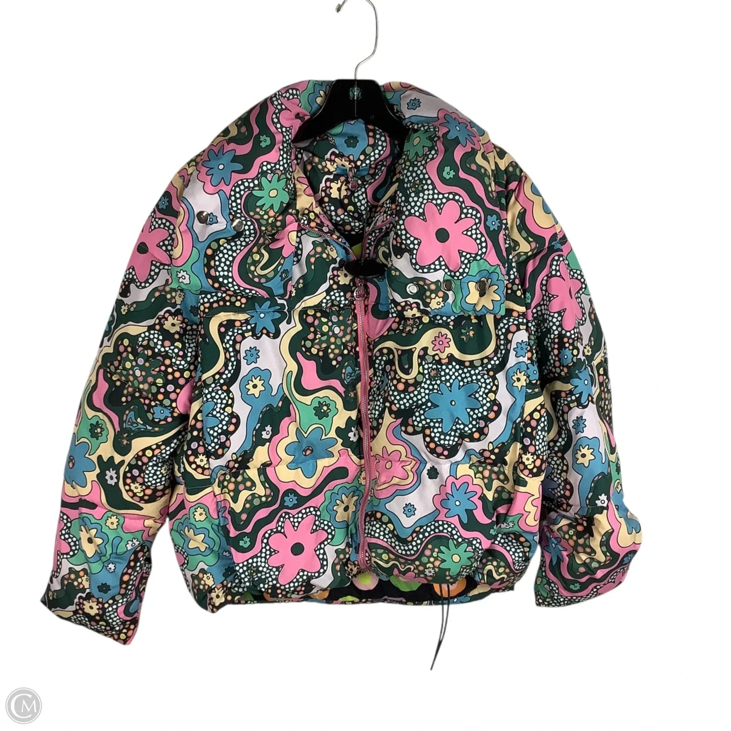 Coat Puffer & Quilted By Cmc In Multi-colored, Size: M (AS IS)