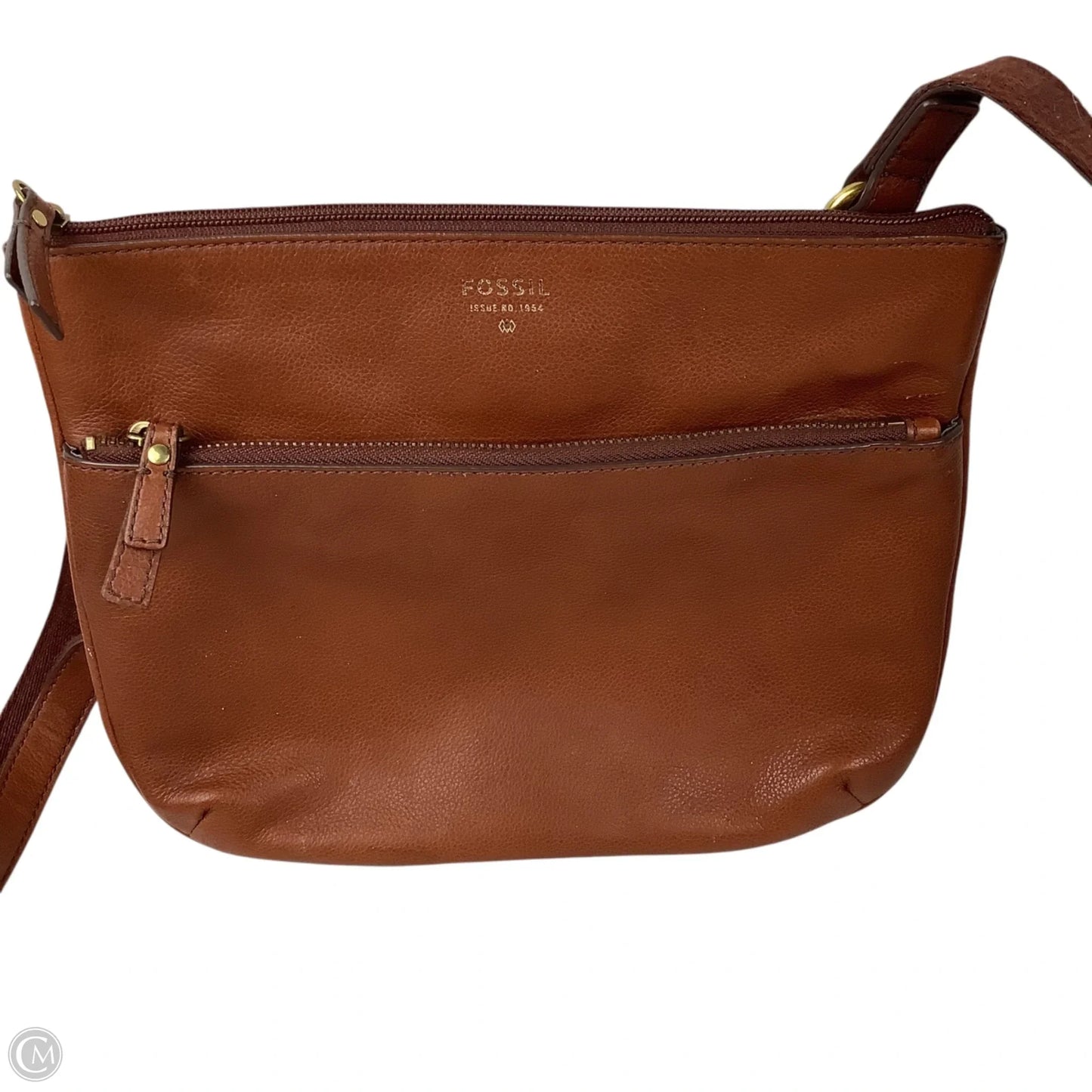 Crossbody Leather By Fossil, Size: Medium