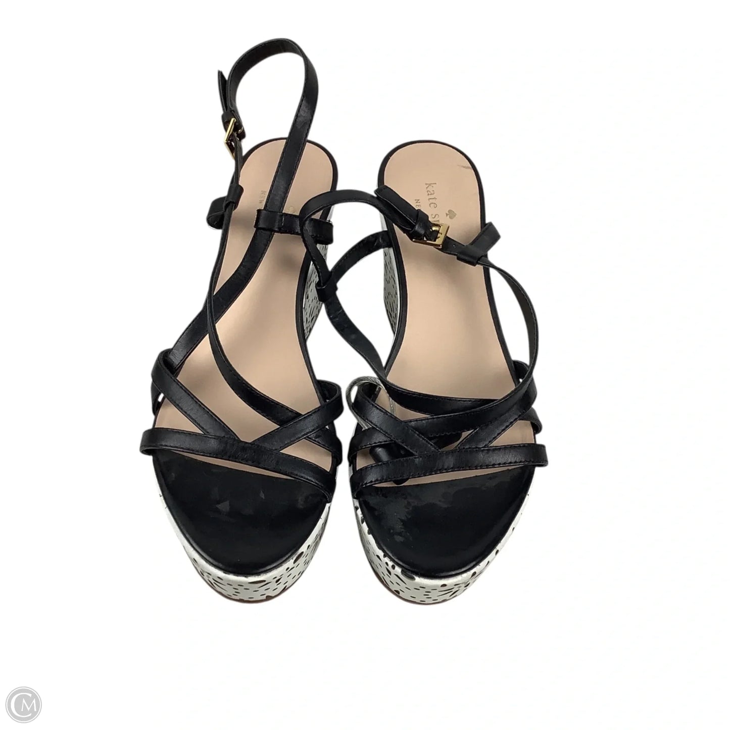 Sandals Designer By Kate Spade In Black & White, Size: 8