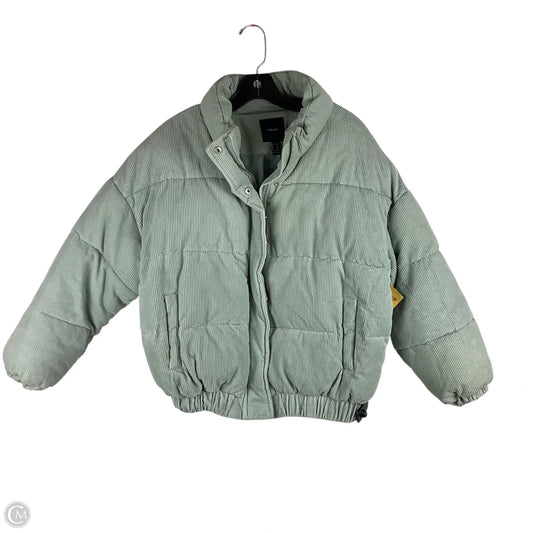 Coat Puffer & Quilted By Forever 21 In Green, Size: M