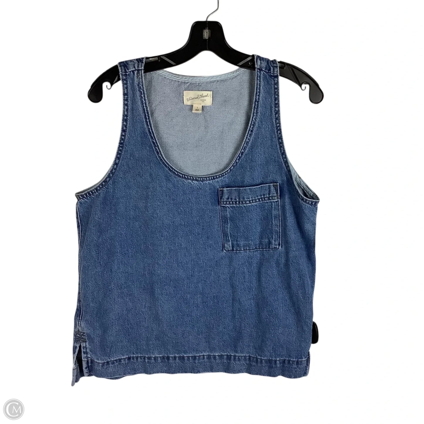 Top Sleeveless By Universal Thread In Blue Denim, Size: S
