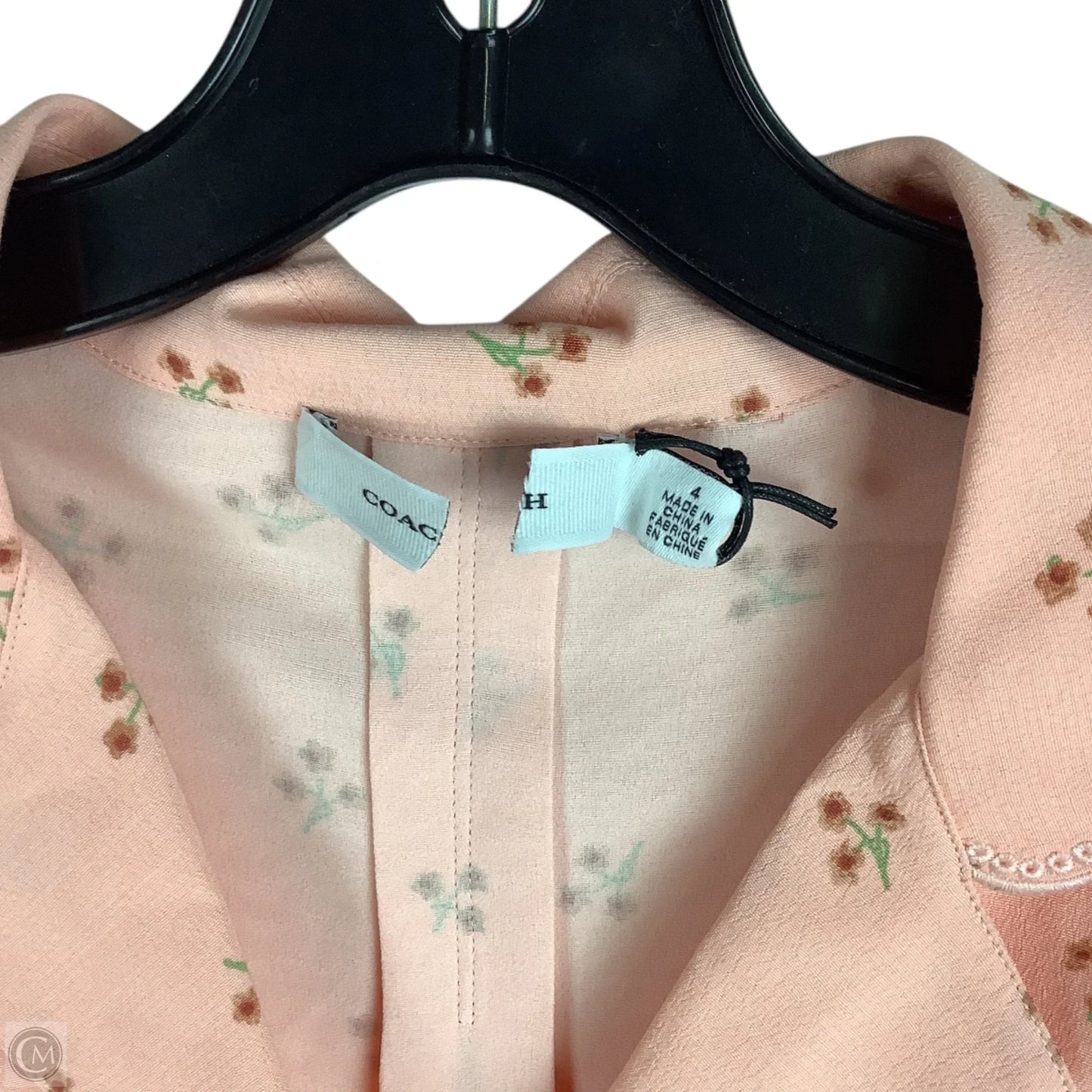 Top Short Sleeve Designer By Coach In Pink, Size: 4