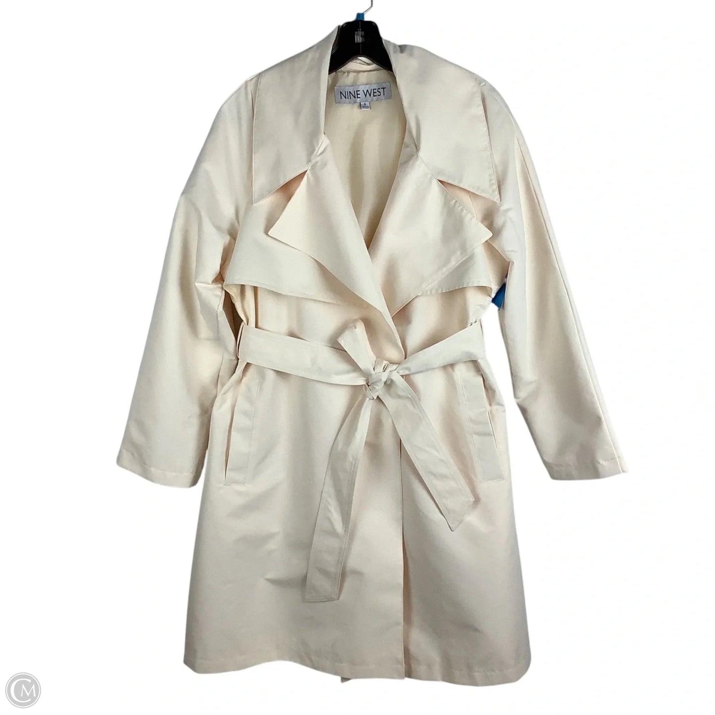 Coat Trench Coat By Nine West In Cream, Size: S