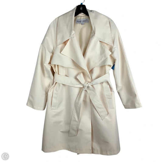 Coat Trench Coat By Nine West In Cream, Size: S