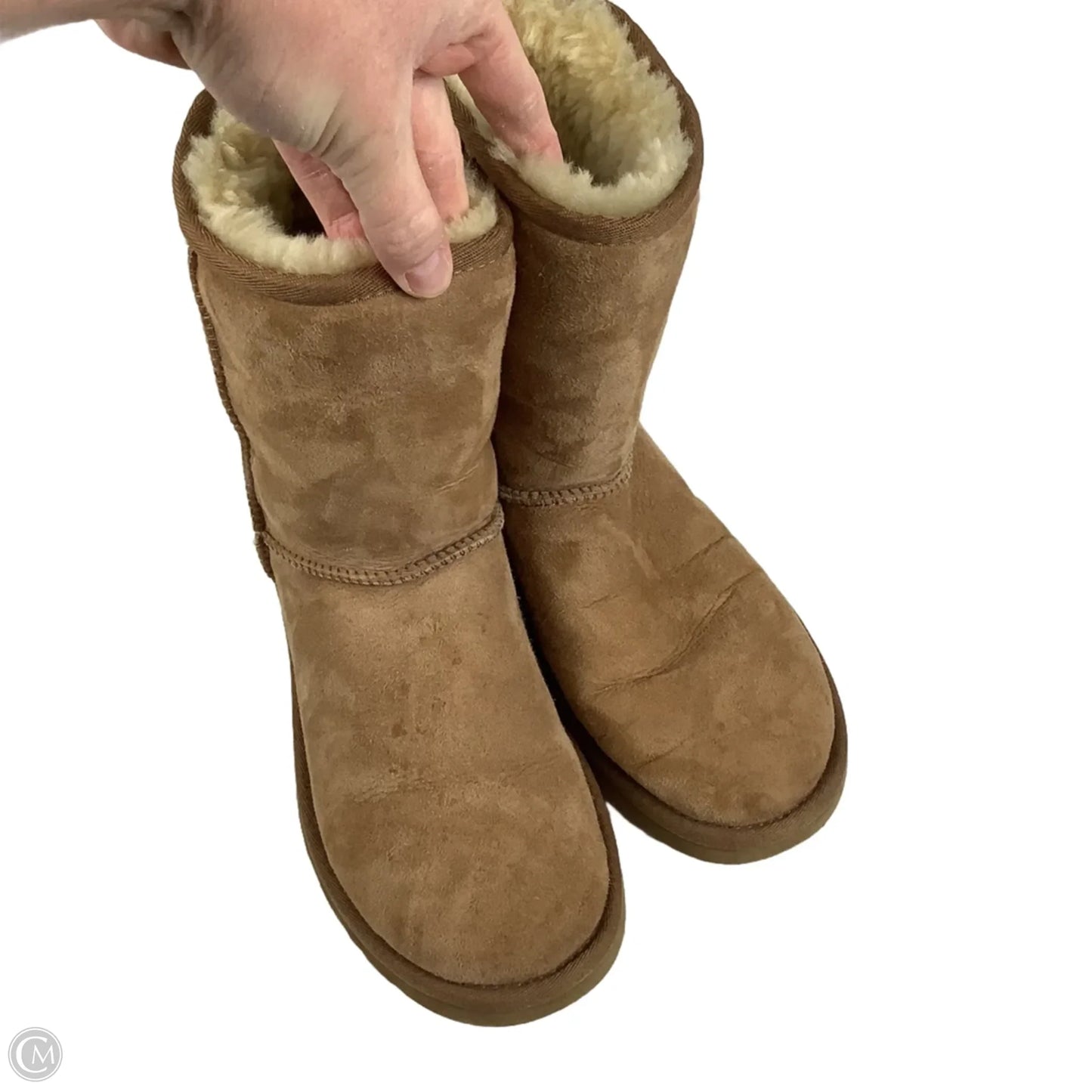 Boots Designer By Ugg In Brown, Size: 7